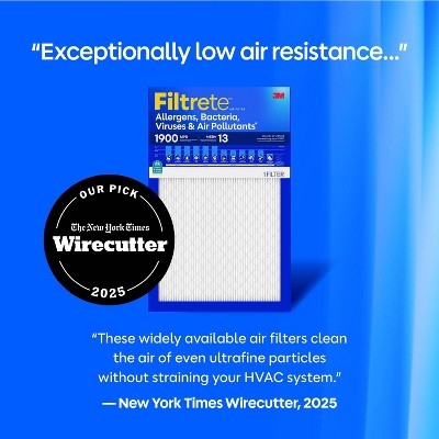 Filtrete 20"x20"x1" 2pk Allergens Bacteria Viruses & Air Pollutants MPR 1900 MERV 13 Electrostatic Pleated HVAC Furnace Air Filter (LOCAL PICKUP ONLY)