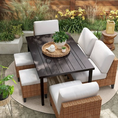 Brookfield Rectangle Patio Dining Table - Light Brown - Threshold (LOCAL PICKUP ONLY)