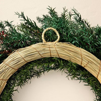 21" Preserved Evergreen & Winterberry Christmas Wreath - Hearth & Hand with Magnolia (LOCAL PICKUP ONLY)