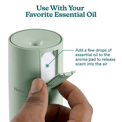 Homedics Portable Ultrasonic Humidifier with Night-Light and Aromatherapy Sage