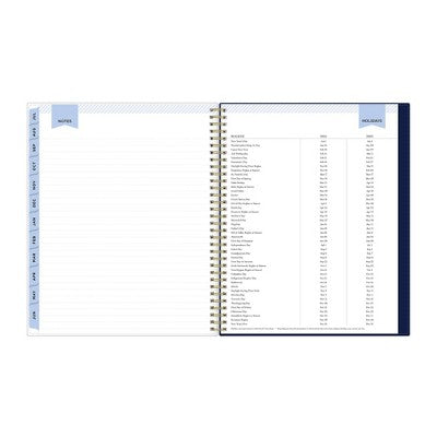 Day Designer 2024-25 Weekly/Monthly Planner 11"x8.5" Wirebound Blue Bouquet: Adult Stationery, July-June Calendar, Tabs