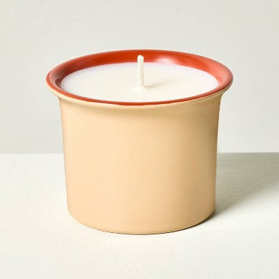Two-Tone Ceramic Sunkissed Ginger Jar Candle 4.6oz Tan/Red - Hearth & Hand with Magnolia: Soy Wax, Machine-Poured, Farmhouse Style