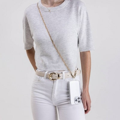 Hello Lux Phone Crossbody Strap - Gold Paper Clip Chain