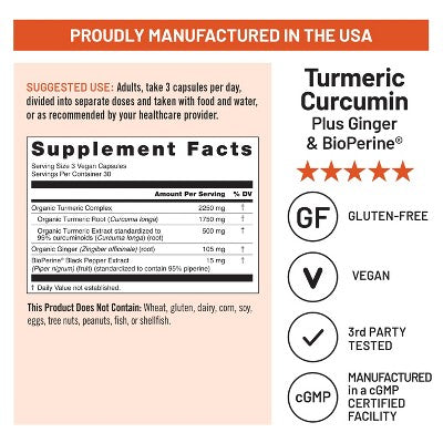 NatureWise Curcumin Turmeric 2250mg - 95% Curcuminoids & BioPerine Black Pepper Extract for Advanced Absorption - Vegan, Non-GMO 180 Capsules