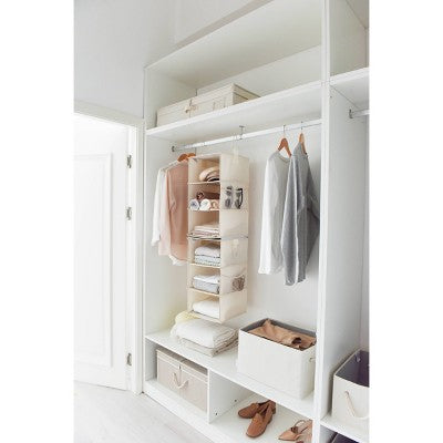 WeThinkStorage 2pk Attachable 3 Shelf Reinforced Hanging Closet Organizers 50lbs Capacity Ivory
