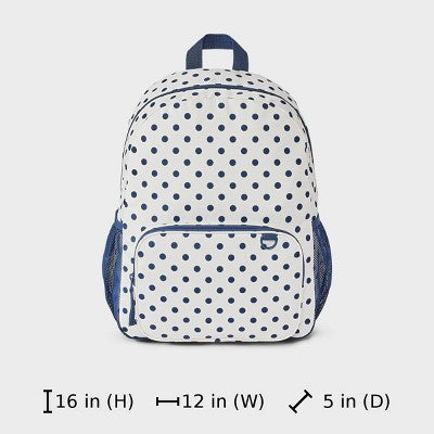Girls' Polka Dot Print Backpack - Cat & Jack White/Blue