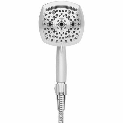 5" Contour 9 Spray WaterSense Hand Shower Chrome - Oxygenics: EPA Certified, 72" Hose, Multi-Setting Showerhead