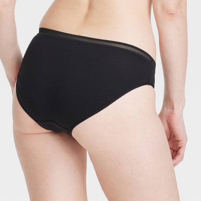 Women's 6pk Cotton Stretch Bikini Underwear - Auden Assorted Neutral L: Mid Rise, Knit Jersey