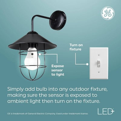 GE 2pk LED+ Dusk to Dawn A19 LED Decorative Light Bulb Soft White