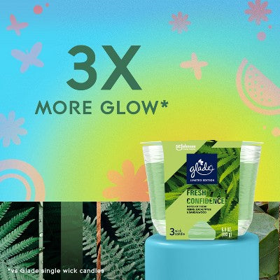 Glade 3 Wick Candle - Fresh Confidence - 6.8oz