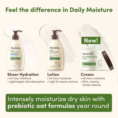 Aveeno Daily Moisturizing Cream - Fragrance Free - 15oz