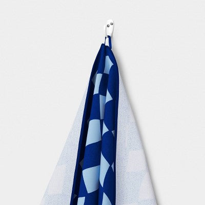 32"x62" Wavy Checkered Beach Towel Blue - Sun Squad