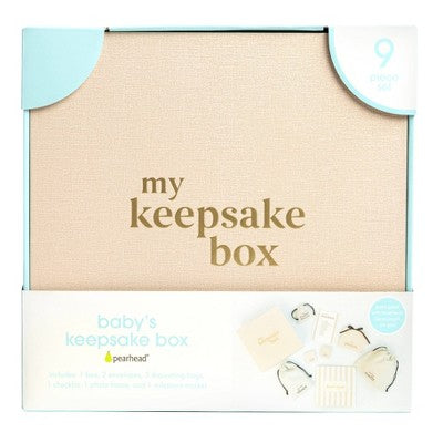 Pearhead 10"x10" Baby's My First Keepsake Box - Linen Beige