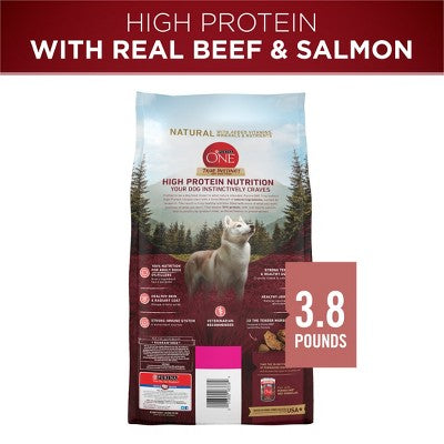 Purina ONE SmartBlend True Instinct High Protein Natural Real Beef & Salmon Flavor Dry Dog Food - 3.8lbs