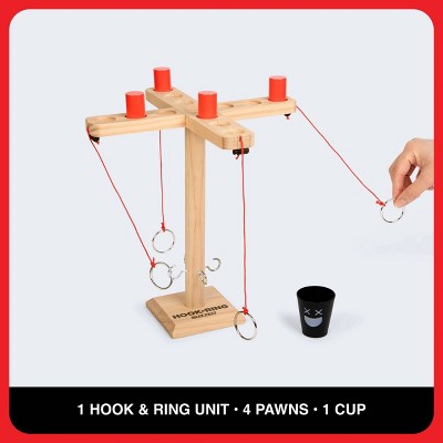 What Do You Meme? Buzzed 4-Way Hook & Ring Toss Game - Wooden Party Game for Adults