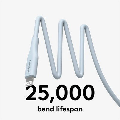 8' Lightning to USB-A Silicone Cable - heyday ?Pastel Blue