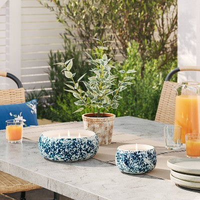 Ceramic Citronella Jar Candle Assorted Blues 12oz - Threshold designed with Studio McGee: Outdoor Aromatic, 40hr Burn Time