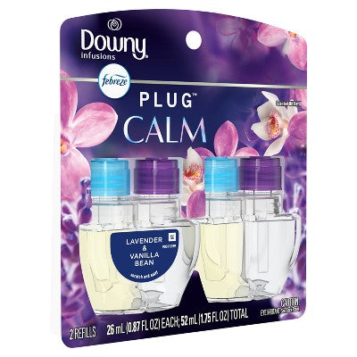 Febreze Downy Infusions Calm Plug Dual Air Freshener Refill - Lavender & Vanilla Bean - 1.75 fl oz/2pk
