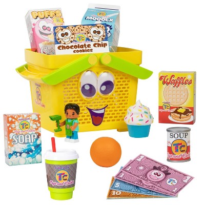 Toys and Colors Mystery Shopping Basket with Surprises and Collectible Mini Figures