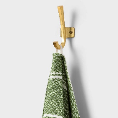 40"x72" Peshtemal Premium Lightweight Striped Oversized Beach Towel with Knotted Fringe Green - Threshold