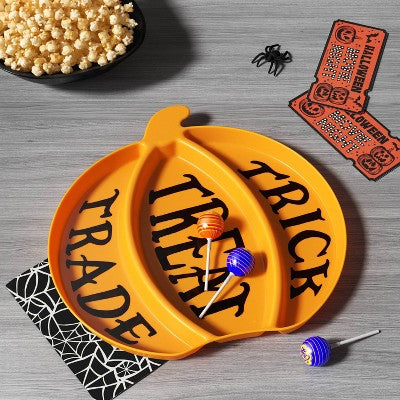 Halloween Candy Storage Vessel Pumpkin Plate - Hyde and EEK! Boutique