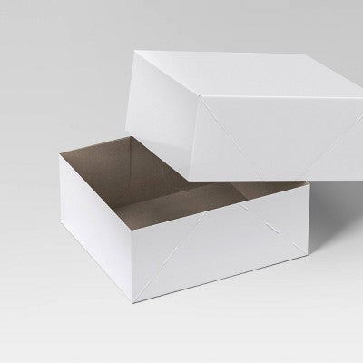 4ct China Christmas Gift Boxes White - Wondershop
