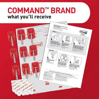 Command 9pk Damage-Free Hanging Small Wire Hooks with 12 Adhesive Strips Chili Pepper