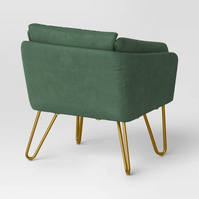 2pc Liana Upholstered Steel Outdoor Patio Chairs: Gold Frame, Weather-Resistant - Threshold (LOCAL PICKUP ONLY)