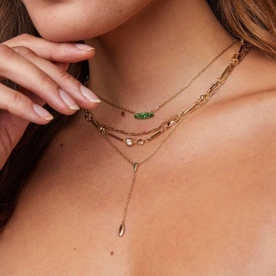 Kendra Scott Jaimee 14K Gold Over Brass Multi-Strand Necklace - Gold: Lobster Claw Clasp, 16" Length