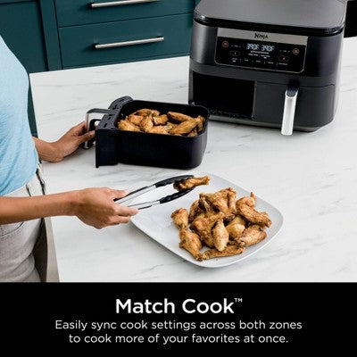 Ninja Foodi 6qt 5-in-1 2-Basket Air Fryer with DualZone Technology - DZ090: Stainless Steel, Digital Control, 1760W (LOCAL PICKUP ONLY)