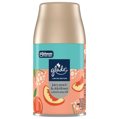 Glade Automatic Spray Air Freshener Refills - Juicy Peach & Elderflower - 6.2oz