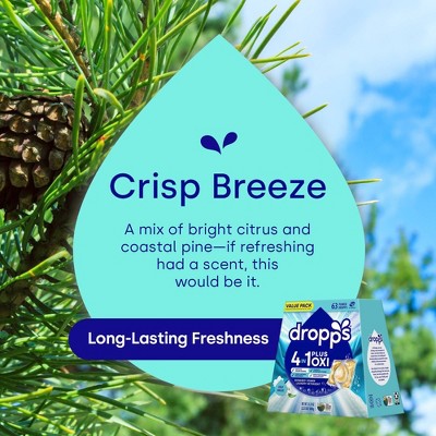 Dropps Crisp Breeze 4-in-1 Plus Oxi Power Biobased HE Deep Cleaning Concentrated Laundry Detergent Pods 63 Pacs - 35.55oz