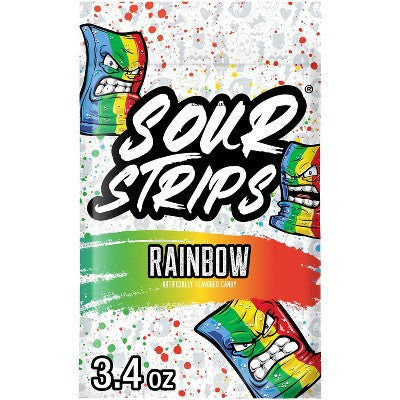 Sour Strips Rainbow Candy - 3.4 oz
