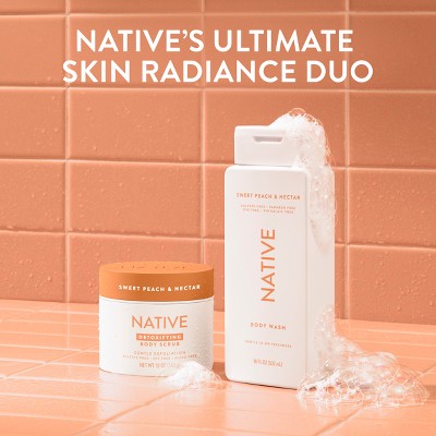 Native Sweet Peach & Nectar Scrub - 12oz: Exfoliating, Normal & Dry Skin, Whole Body, Jar