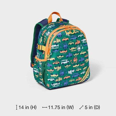 Toddler Boys' 14" Backpack Cars - Cat & Jack?: Toddler Boys Bookbag, Vehicle Pattern