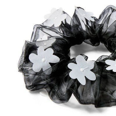 Organza Flower Scrunchie & Bandana Set - Black - The Cuddle Collab with Ghost & Wren