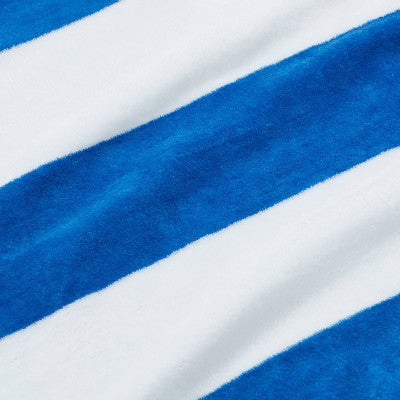 Striped Beach Towel Blue/White - Sun Squad
