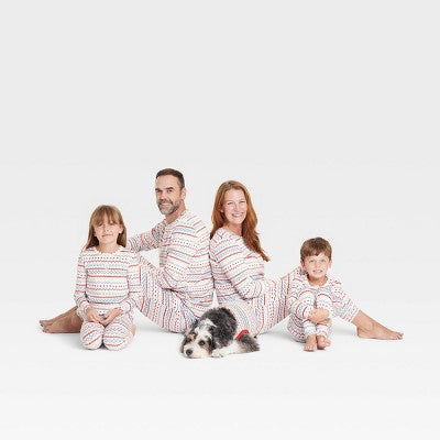 Fair Isle Print Snuggly Soft Matching Family Dog Pajamas - Wondershop Red/White XS
