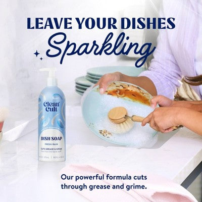 Clean Cult Liquid Dish Soap Refill - Fresh Rain - 32 fl oz: Carton, Removes Grease, Dissolves Food, Ceramic Application