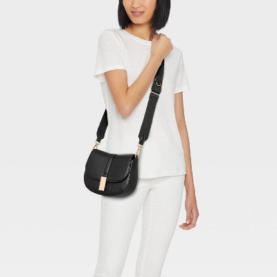 Saddle Crossbody Bag - A New Day Black