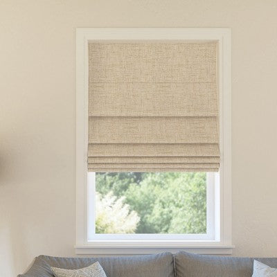 35"x64" Sun Zero 100% Blackout Somerton Textured Cordless Roman Window Shade Taupe: Indoor Blinds & Shades (LOCAL PICKUP ONLY)