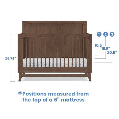 Delta Children Spencer 6-in-1 Convertible Crib - Greenguard Gold Certified - Teak Brown (LOCAL PICKUP ONLY)