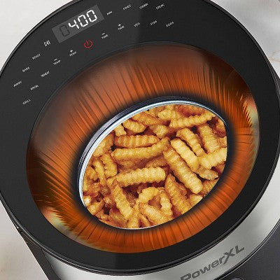 PowerXL Luminex 360 Supercharged Hot Air Fryer, Skylight Window, Fast Heat-up, 400 F in 2.4sec, Auto Shut Off &12 Quick Touch Presets