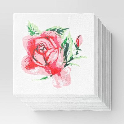 Rose Disposable Cocktail Napkin - Threshold