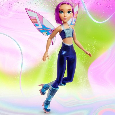 Winx Club Tecna Fairy 10.5" Fashion Doll with Glitter Outfit and Removable Wings