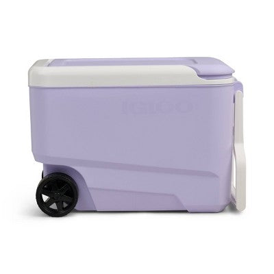 damage Igloo Wheelie 53 Cans/38qt Rolling Cooler - Lilac Breeze: Odor & Stain Resistant (LOCAL PICKUP ONLY)