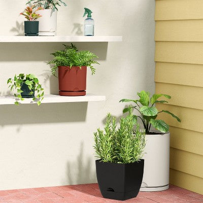 Recycled Resin Indoor Outdoor Planter 14"x16" Tan - Room Essentials