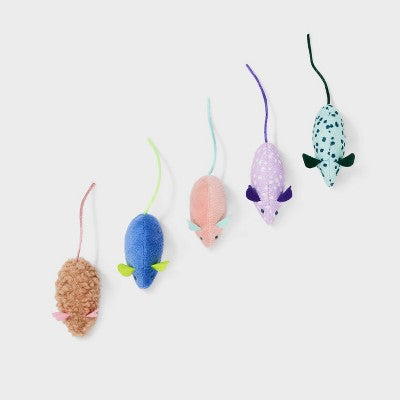 Skitters Mice Cat Toy Set - 5pk - Boots & Barkley