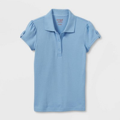 Girls' Short Sleeve Interlock Uniform Polo Shirt L Plus