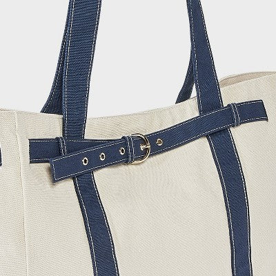 Canvas Large Belted Tote Bag - Universal Thread Blue